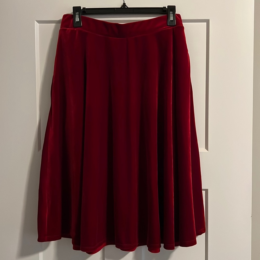 ModCloth Red Velvet Skirt